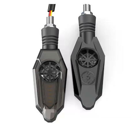 Motorcycle LED Turn Signal Light 2PCS With Small Fan Blue/Yellow Motorcycle General Signal Light