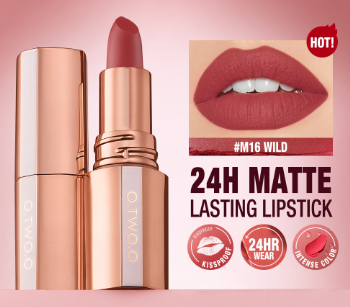 O.TWO.O Matte Lipstick Misty Kiss Lock Color Silky 24H Long Lasting Lip Makeup