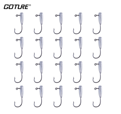 Goture Tube Jig Head Fishing Hooks 20Pcs