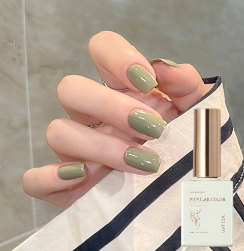 Green Color Ice Through Gel Nail Polish 15ML Soak Off Glitter Gel Polish For All Seasons - Home Salon Nail Art DIY