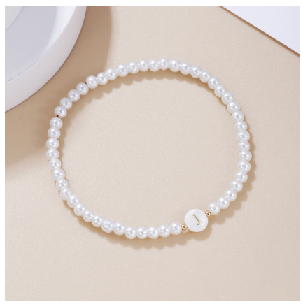 26 Letter Pearl Bracelet for Women Men Fashion Handmade Elastic Friendship Wristband Gift Jewelry J