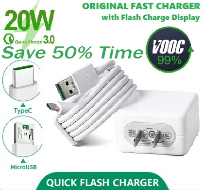 OPPO Charger Original Fast Charger Android Charger 20W for all Android Micro USB Set