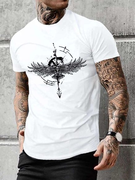 Manfinity Homme Men T-Shirts Fit Crew Neck Short Sleeve Graphic Tee Street