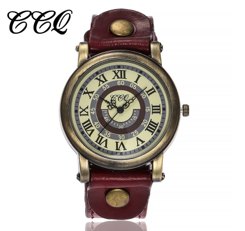 Men's New Retro Turntable Casual Leather Quartz Watch C235 M04