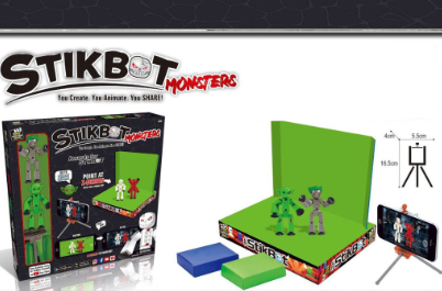 Stikbot Monster Puppet Sucker Joint Puppet Freeze Action Figure Filming Animation Toys tripod Green screen