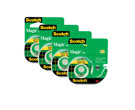 Scotch Magic Tape 3/4 x 300inn (Pack of 4)