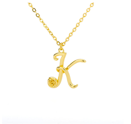 Dainty Gold Letter Necklace Tiny 26 Capital A-Z Pendant Choker Necklace,Cute Personalized Name Necklace Gold Jewelry Necklace K