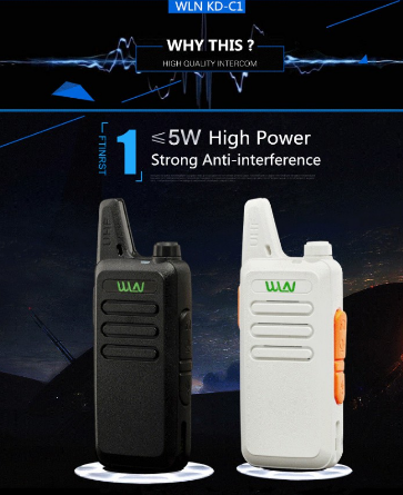 WLN KD-C1 Mini Pocket Size Portable Walkie Talkie Two Way Radio UHF 5W 16CHs Original