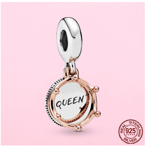 925 Sterling Silver Flamingo Leaf Rose Flower Charm CZ Luxury Pandora Pendant Fit Pandora Bracelet Necklace For Women DIY Making S7