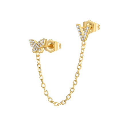 Minimalist Style Fashion Tassel Butterfly Letter Combination Earrings 26 English Letter Earrings Earrings Earrings V