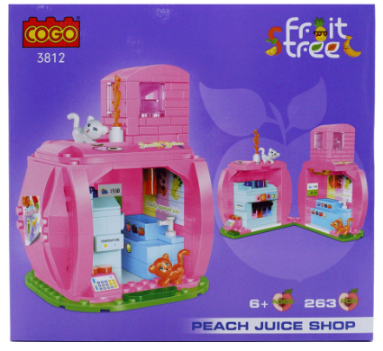 Cogo Fruit Tree Peach Juice Shop Building Blocks