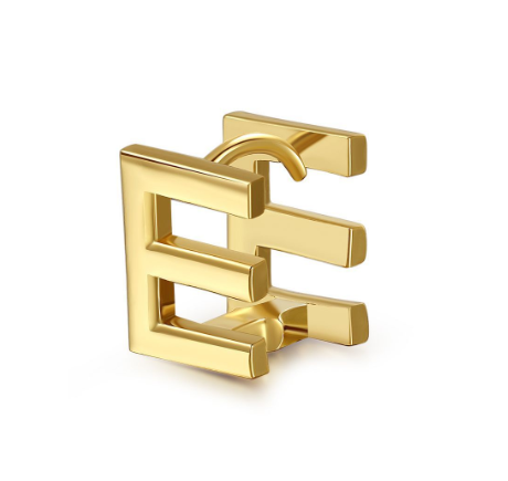 Unique Design Initial Letter Earrings 18K Gold Double Layer Letter Earrings Jewelry Single E