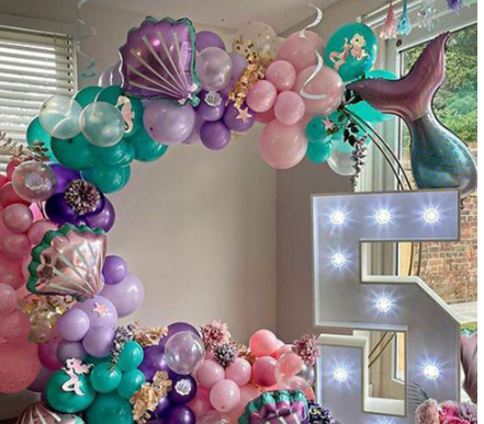 97PCS Mermaid Theme Balloon Set Party Decoration Latex Balloon Shell Mermaid Tail Aluminum Foil Balloon Set Birthday Supplies