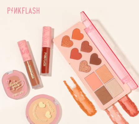 PINKFLASH 5 pcs Eyeshadow Matte Lipstick Soft Blush Oil Control Pressed Powder Natural Makeup Set