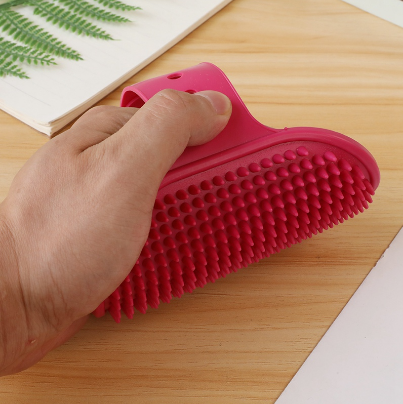 Coolscenery Dog Grooming Brush,Pet Shampoo Bath Brush,Soothing Massage Rubber Comb,With Adjustable Ring