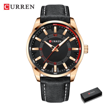 Curren Men's Watch Top Brand Luxury Quartz Sports Casual Creative Waterproof Men's Watches 8390 BLACK ROSE BLACK