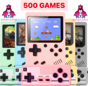 500 Games Macaron Gameboy 2020 Retro FC Handheld 3 Inches Screen for Kids Portable Game Console
