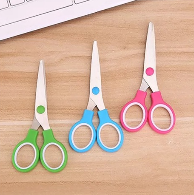 Rice (1pc) Student Safety Paper-Cut Art Scissors Office School Supply Kids Stationery