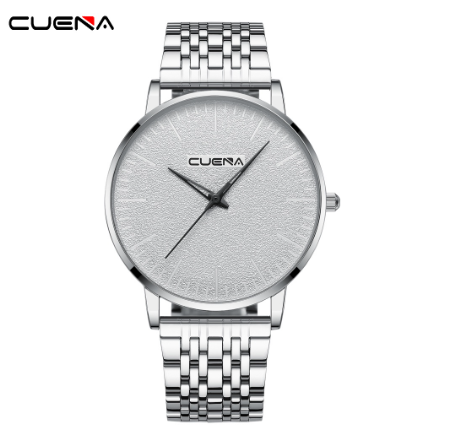 CUENA Men's Watch Simple Design Business Fashion Sports Analog Quartz Stainless Steel Waterproof 6030 04