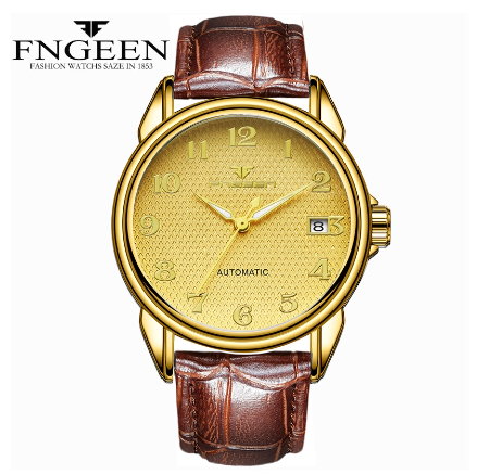 FNGEEN 6608 Men's Automatic Mechanical Watch SILVER GOLD