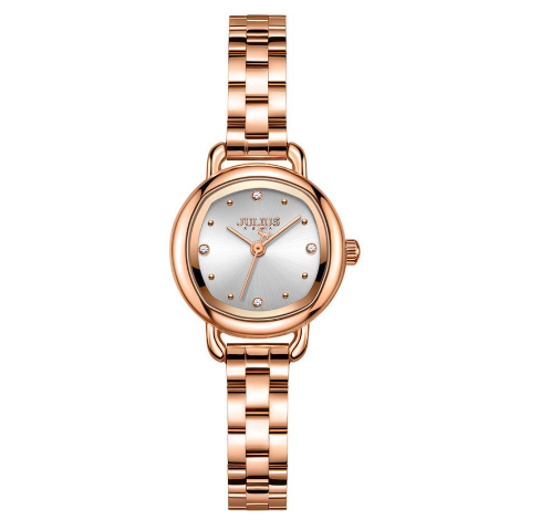 JULIUS Small Round Watch with Steel Band, Unique Waterproof Women's Watch JA-1412 1