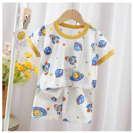 Baby Summer Casual Short-Sleeved Suit Baby Cotton Short-Sleeved  Shorts Suit Baby T-shirt Suit T10