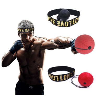 Boxing Punch Ball Raising Reaction Force Fight Ball w/ Headband For Reflex Speed