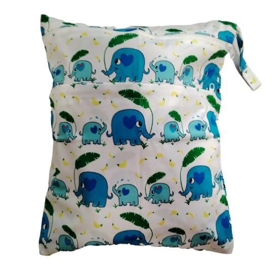 30x37cm Cloth Diaper Wet Dry Bags Double Zipper Mixed Color Printed Portable Waterproof Dag Storage Bag Swimwear Bag C35