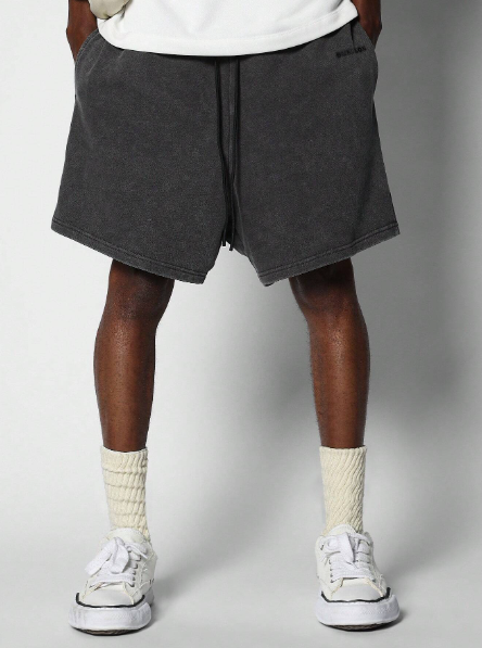 SUMWON Regular Fit Essential Drop Crotch Washed Short