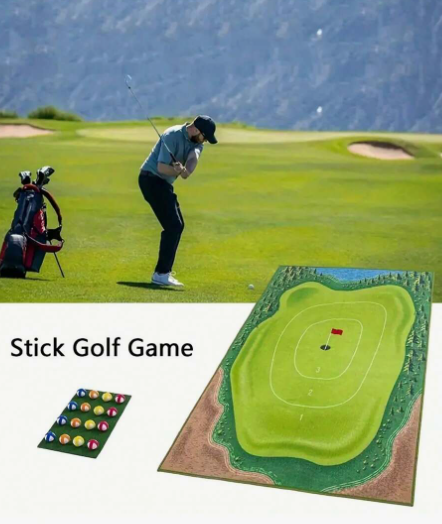 1pc Golf Chipping Game Mat, Indoor & Outdoor Golf Practice Mat, With 16 Golf Balls, Golf Ball Shooting Game For Adults & Family, Indoor Golf Set & Putting Mat For Backyard Game, Creative Christmas Gif