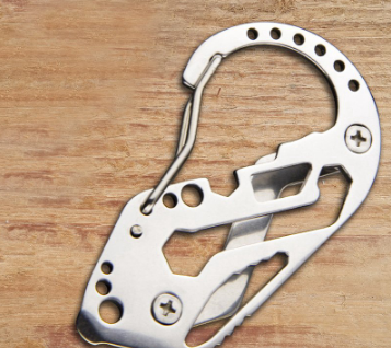 Outdoor Multifunctional EDC Tool Hiking Climbing Buckle Stainless Steel Holes Key Ring Holder