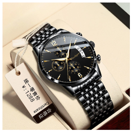 Original Luxury Fashion Luxury Stainless Steel Waterproof Luminous Watch Calendar Business Men's Watch 004