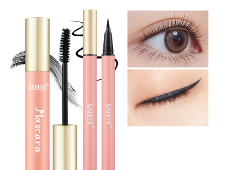 SANIYE Liquid Waterproof Eyeliner Pencil Mascara Volumizing Lengthening Eyelash Makeup Set M1048