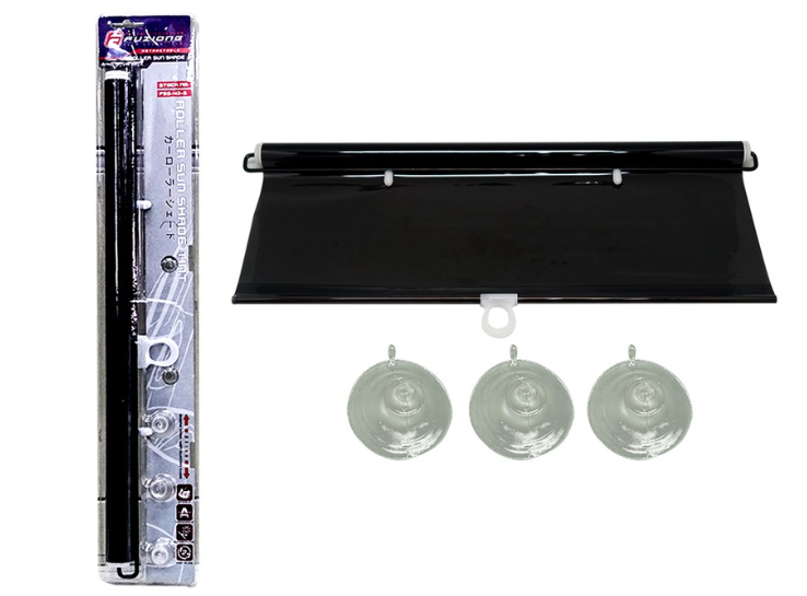 Fuzion Retractable Roller Sun Shade Tint (Black) SS-03 42x130cm