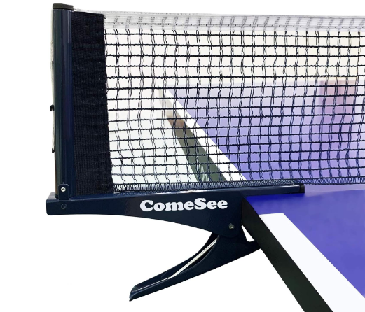 Kioos Collapsible Table Tennis Net Professional Steel Pingpong Net Clip Grip Mesh Training Competition Portable Tension Adjustable Post (Navy)