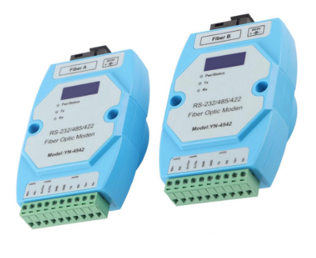 2Pcs RS485/422/232 Fiber Optic Converter Bidirectional Transimitter Receiver EOM