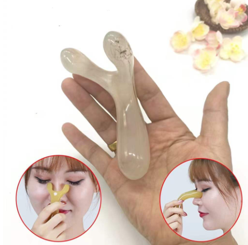 1PCS Natural Resin Beeswax Nose Massager Guasha Two-Pronged Nose