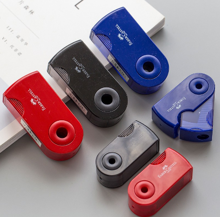 SeamiArt Faber Castell 1 Pc Push Pull Single Double Hole Pencil Sharpener Multi Functional School And Office stationery