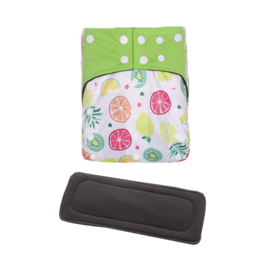 Cloth Diaper 1 Set With Bamboo Charcoal Inserts In Stocks D41