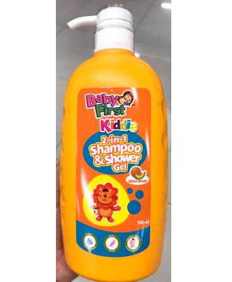 750mL Baby First Fresh Melon Kiddie Shampoo and Shower Gel 2-in-1