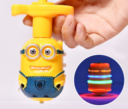 Emocase Cute Minions LED Flashing Music Spinning Top Gyroscope Kids Toy Party Props