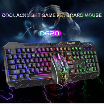 Gaming Keyboard and Mouse Mechanical USB Wired Gamer Keyboards Kit LED RGB Backlit Keyboard