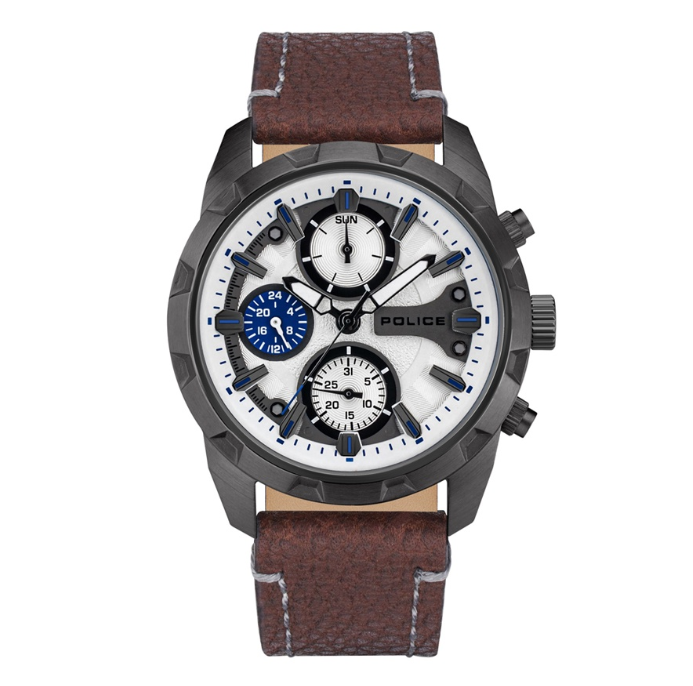 Police Nayara Brown Leather Analog Quartz Watch For Men PPEWJF2204702