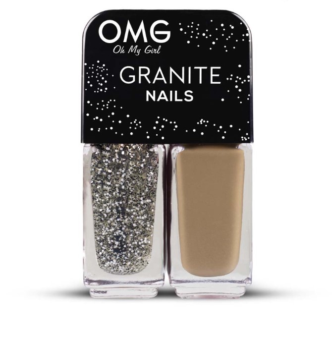 OMG Granite Nail Polish Pyrite 5ml x 2