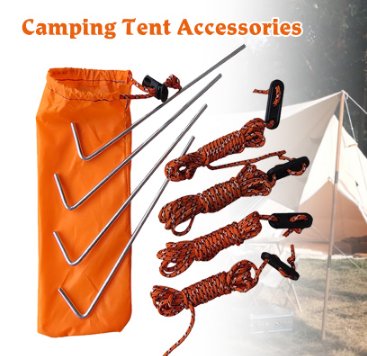 Camping Tent Accessories Set Tent Pegs and Tent Nails for Pitching Camping Tent with Storage Bag