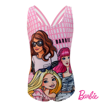 Barbie One Piece with V-shape Back Straps Girls Kid Swimwear