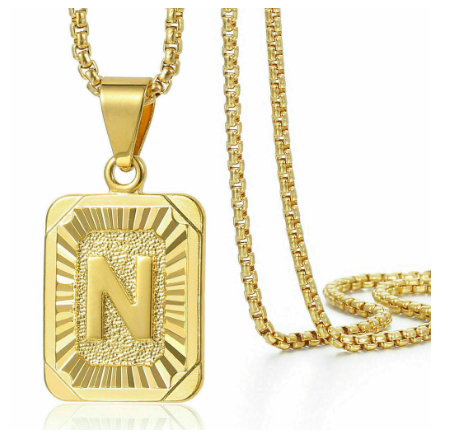 26 Letter Necklace Initial Pendant Men Women Fashion New Gold Plated Silver Plated Box Chain 22 Inch Factory Wholesale N