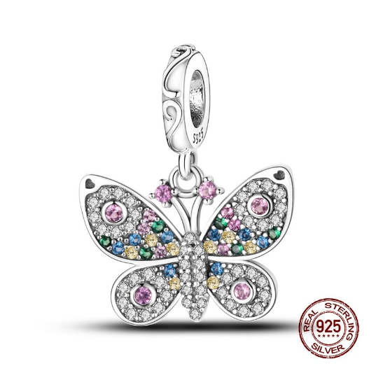 Genuine 925 Silver Little Boy Fox Rose Pyramid Mummy Charms Fit Original Charm Bracelets Diy Moon Cat Schnauzer Pendant For Jewelry S11