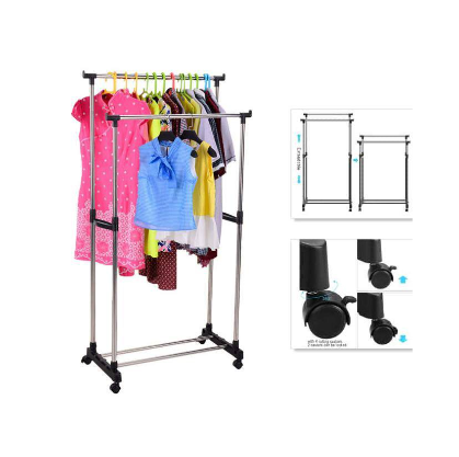 Indoor Double Pole Telescopic Clothes Rack