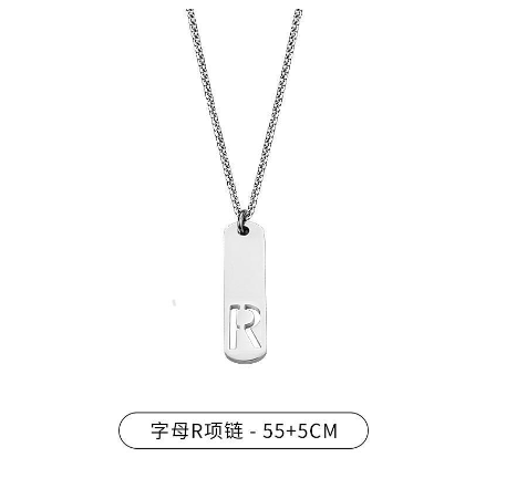 Stainless Steel 26 English Alphabet Pendant Necklace Fashion Men's Letter Necklace Jewelry Wholesale R